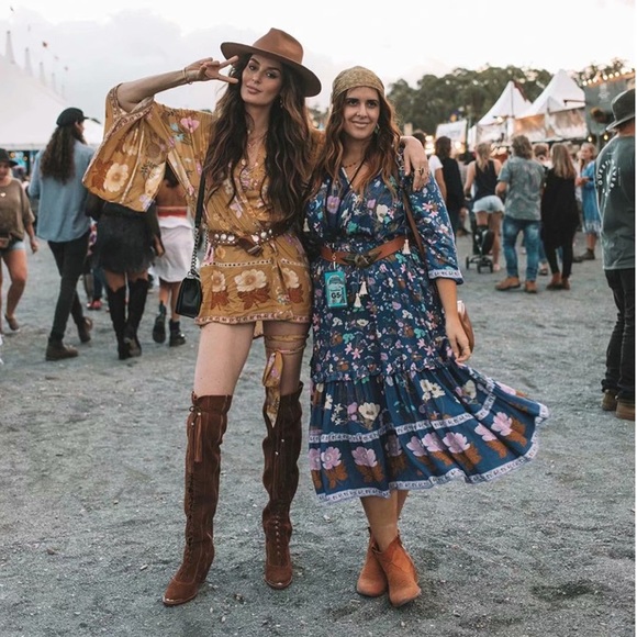 SOLD OUT Vintage Golden Floral Boho Kimono Robe Wrap Top - Picture 5 of 8